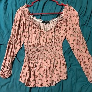 Almost Famous Pink Flower Top